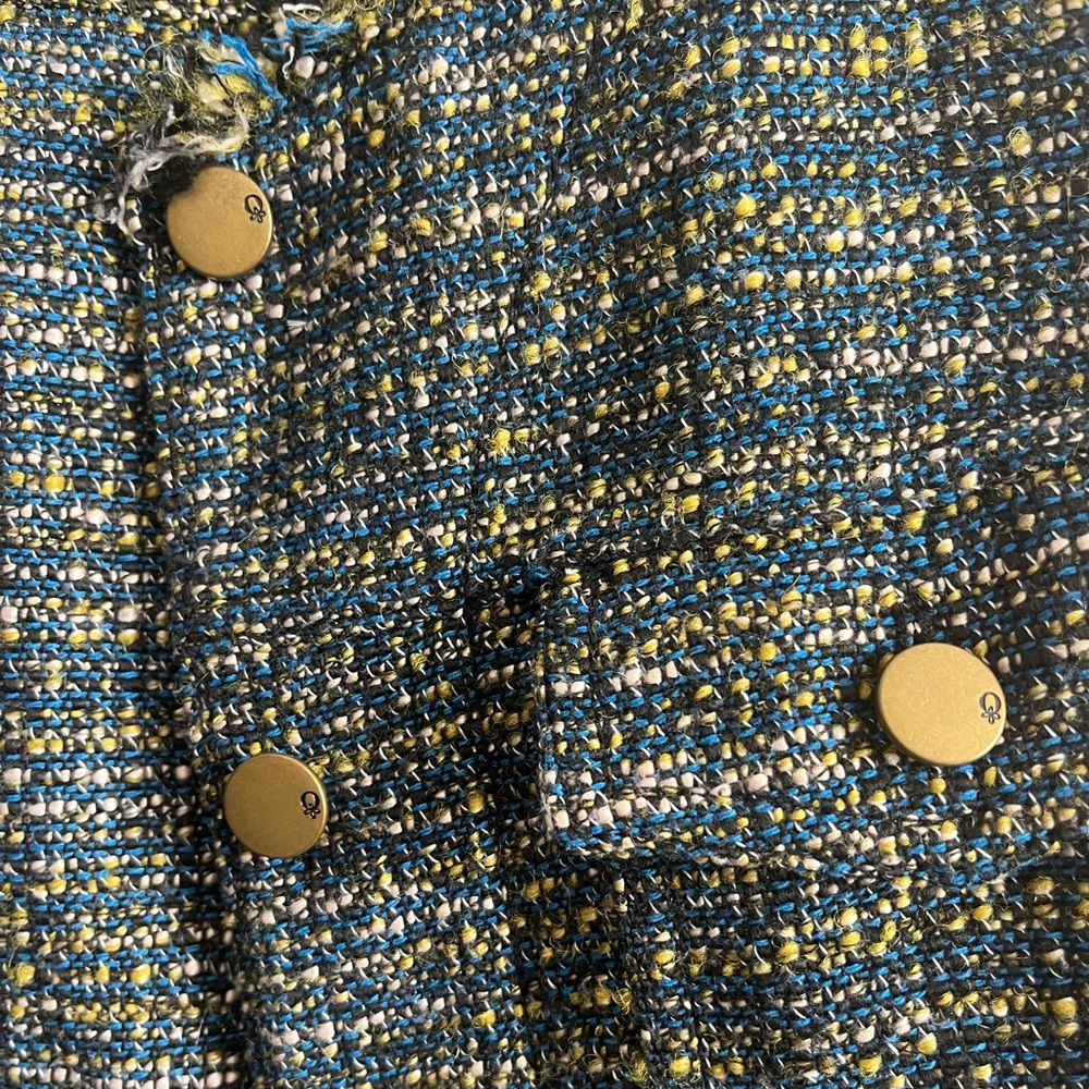 QMack Navy Multicolor Tweed Crop Jacket - Picture 4 of 6